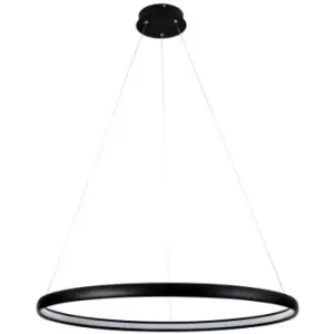 Image of Zumaline Carlo Integrated LED Pendant Ceiling Light, Matt Black, 4000K, 1560lm