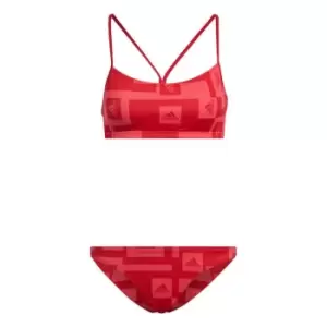 Image of adidas Logo Graphic Bikini Womens - Semi Turbo / Vivid Red