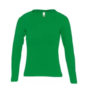 Image of SOLS Womens/Ladies Majestic Long Sleeve T-Shirt (M) (Kelly Green)