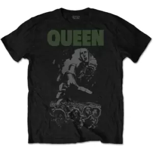 Image of Queen - News of the World 40th Full Cover Unisex Medium T-Shirt - Black