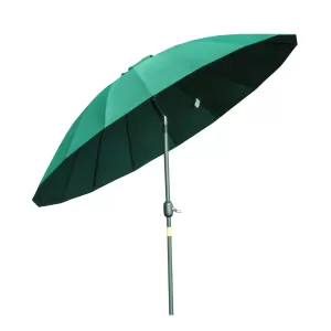 Image of Outsunny Ф255cm Patio Parasol Umbrella Outdoor Market Table Parasol with Push Button Tilt Crank and Sturdy Ribs for Garden Lawn Backyard Pool Green