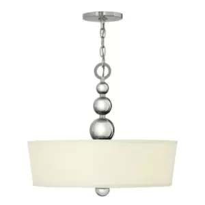 Image of 3 Bulb Ceiling Pendant Light Fitting Highly Polished Nickel LED E27 60W