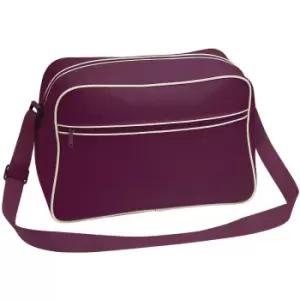 Image of Retro Adjustable Shoulder Bag (18 Litres) (Pack of 2) (One Size) (Burgundy/Sand) - Bagbase
