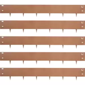 Image of VEVOR Steel Lawn Edging, 5PCS 5"x39" Metal Landscape Edgings, 16.25 ft Total Length Garden Border, Flexible and Bendable Galvanized Steel