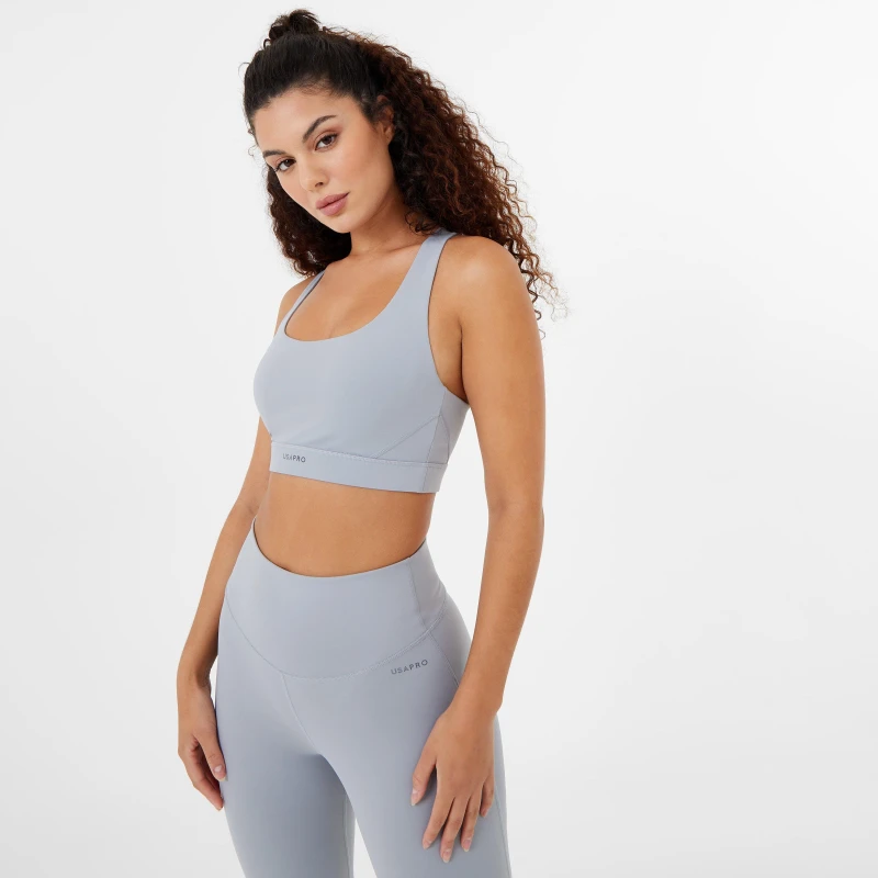 Image of USA Pro Cross Back Sports Bra Womens - Black 8