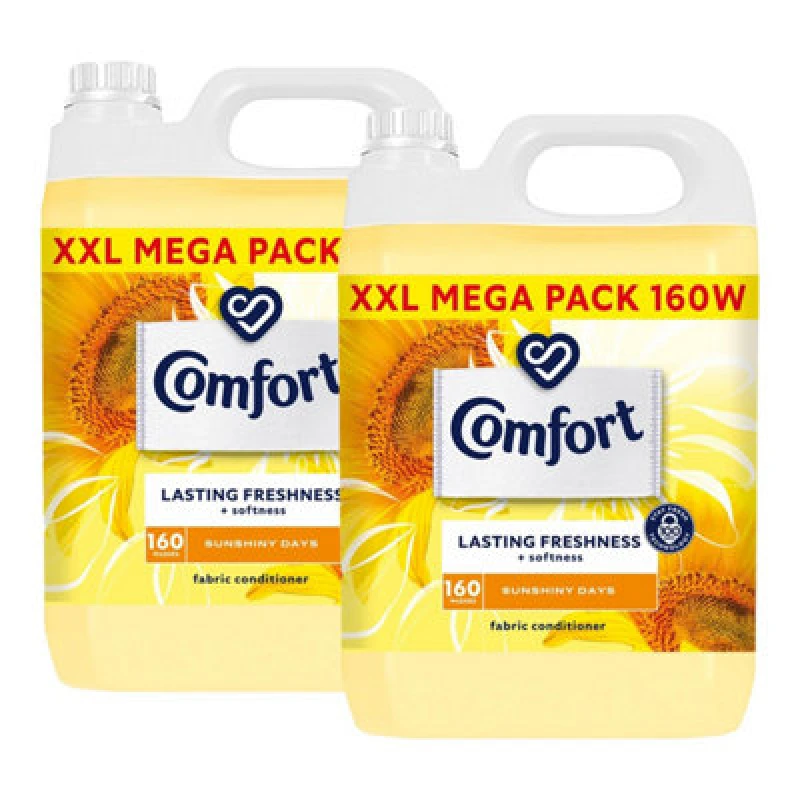 Image of Comfort Fabric Conditioner Sunshiny Days XXL Mega Pack 160 Washes, 2 Pack