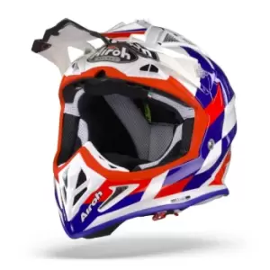 Image of Airoh Aviator ACE Trick Blue Gloss L