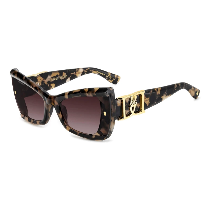 Image of DSquared2 Womens Butterfly Round Sunglasses Round Sunglasses 63cm Brown 75833805500