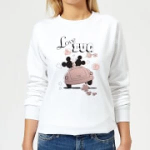 Image of Disney Mickey Mouse Love Bug Womens Sweatshirt - White - XL