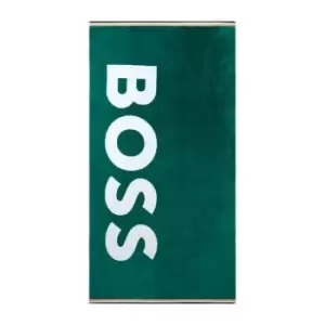 Image of Boss Home Font Beach Towel - Green