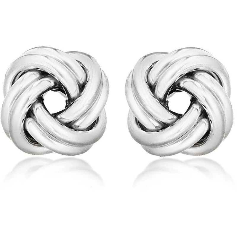 Image of Be You Sterling Silver Double-Knot Stud Earrings Sterling Silver female One Size