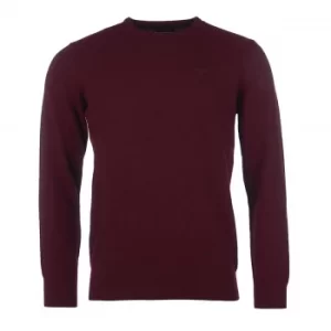 Image of Barbour Mens Essential Lambswool Crew Neck Sweater Ruby Small