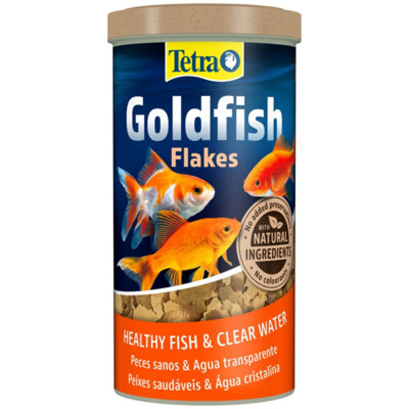 Image of Tetra Goldfish Flake Fish Food, Complete Fish Food For All Goldfish, 1 Litre