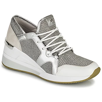 Image of Michael Kors LIV TRAINER womens Shoes Trainers in Silver,2.5
