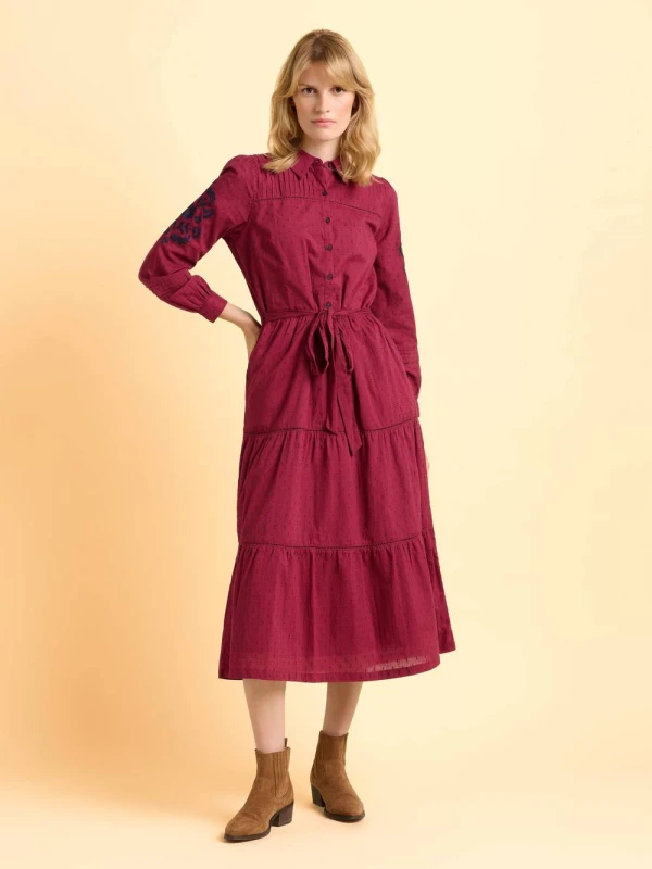 Image of Brakeburn Womens Embers Dress in Burgundy Size: 8 Burgundy Female 8
