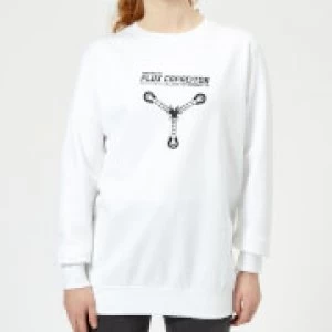 Image of Back To The Future Powered By Flux Capacitor Womens Sweatshirt - White - S