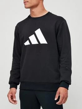 Image of adidas Future Icon Crew Sweat Top - Black Size M Men