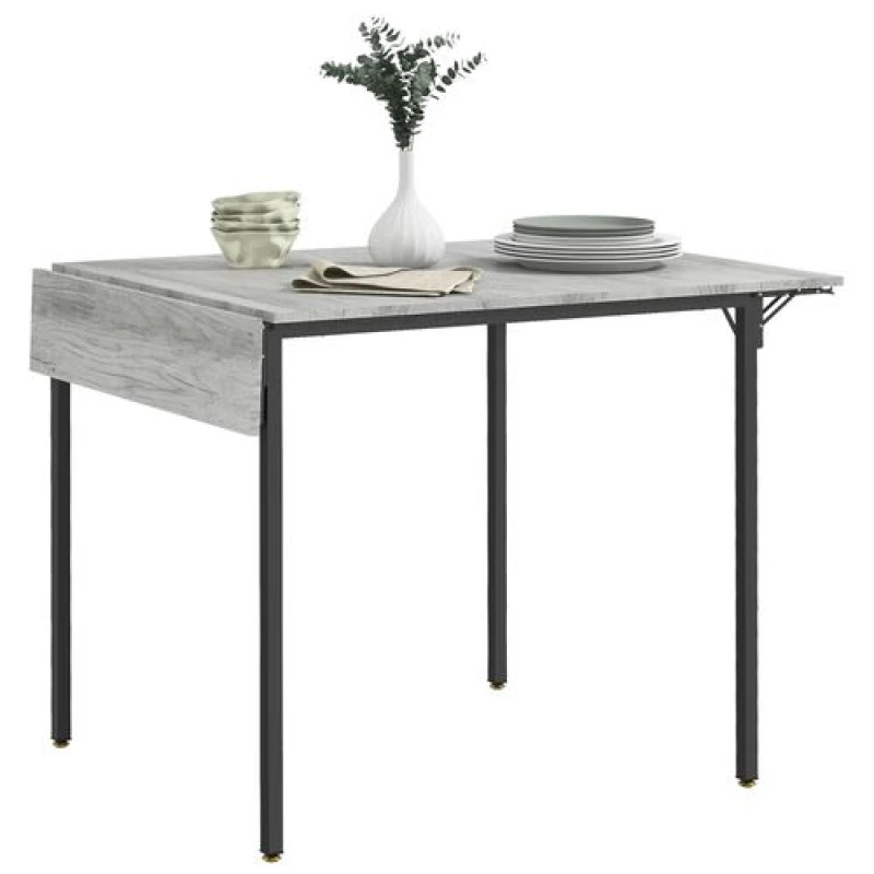 Image of HOMCOM Folding Dining Table, Drop Leaf Table For 2-4 People, Grey 83A-150V80GY