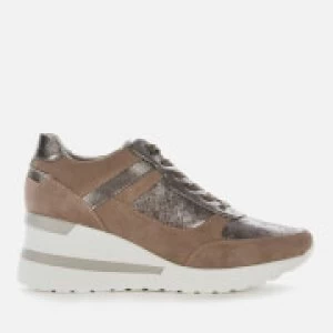Image of Dune Womens Elouera Wedged Trainers - Taupe - UK 6