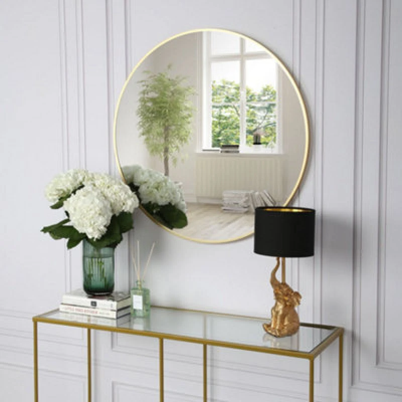 Image of Pandora - Round Wall Mirror - 60X60 Cm (Gold)