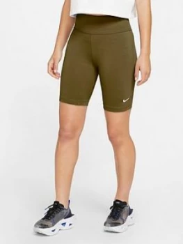 Image of Nike NSW Leg-A-See Bike Shorts - Olive, Olive Size M Women