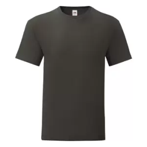 Image of Fruit Of The Loom Mens Iconic T-Shirt (Pack Of 5) (S) (Light Graphite Grey)