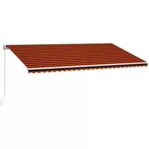 Image of Vidaxl - Manual Retractable Awning 600x300cm Orange and Brown Multicolour