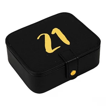 Image of Signography Black Leatherette & Gold Foil Jewellery Box - 21