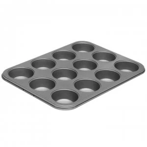 Image of Yes Chef 12 Piecec Muffin Tray - Silver