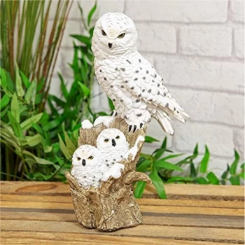 Image of Naturecraft Collection - Snowy Owl & Owlets Figurine