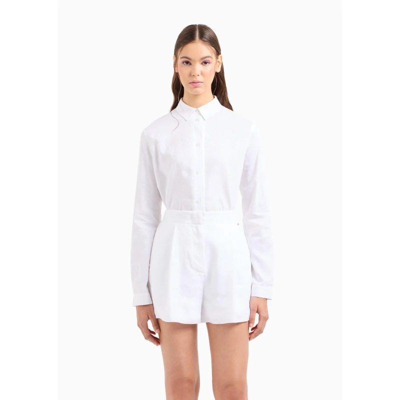 Image of Armani Exchange Womens Tailored Shorts White 1100 female 10 (S)