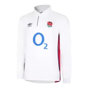 Image of Umbro England Classic Home Long Sleeve Rugby Shirt 2021 2022 Junior - White