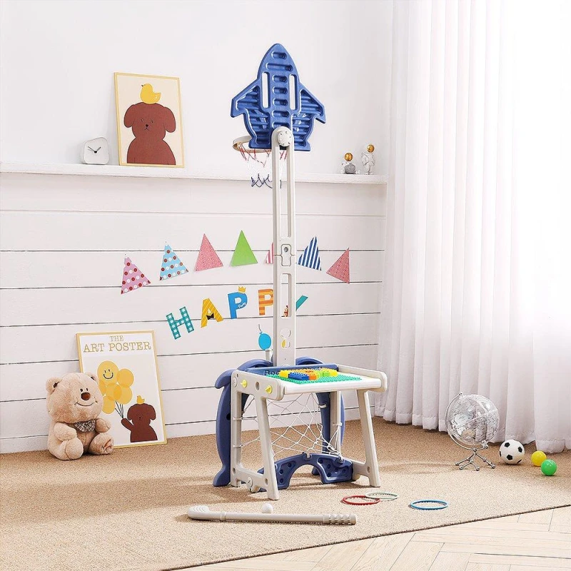 Image of KIDKID Basketball Golf Ring Toss Activity Centre Blue unisex One Size