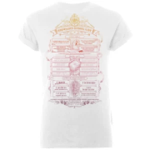 Image of Harry Potter Hogwarts School List Mens White T-Shirt - S - White