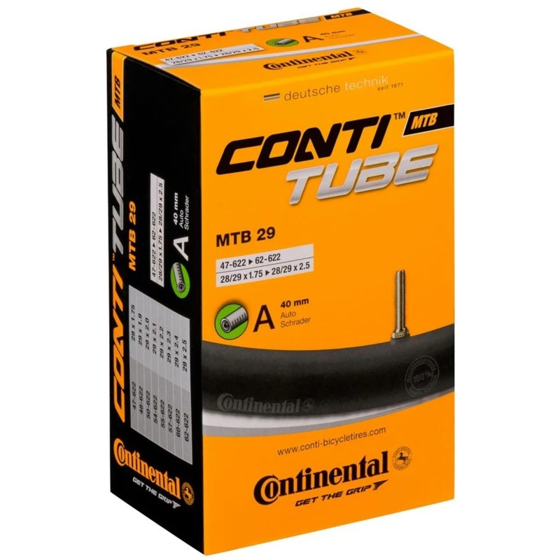 Image of Continental Mtb tube - schrader 40MM valve: Black 29X1.75-2.5' TUCMTBS40 - Continental 85179