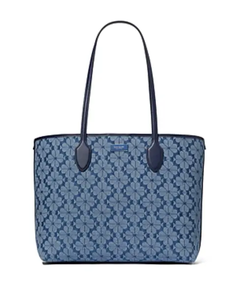 Image of kate spade new york Spade Flower Jacquard Denim Bleecker Large Tote