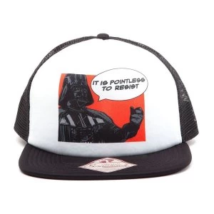 Image of Star Wars - It Is Pointless to Resist Darth Vader Trucker Snapback Baseball Cap (Multi-Colour)