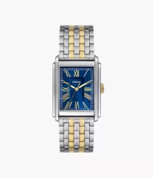 Image of Fossil Men Carraway Three-Hand Two-Tone Stainless Steel Watch