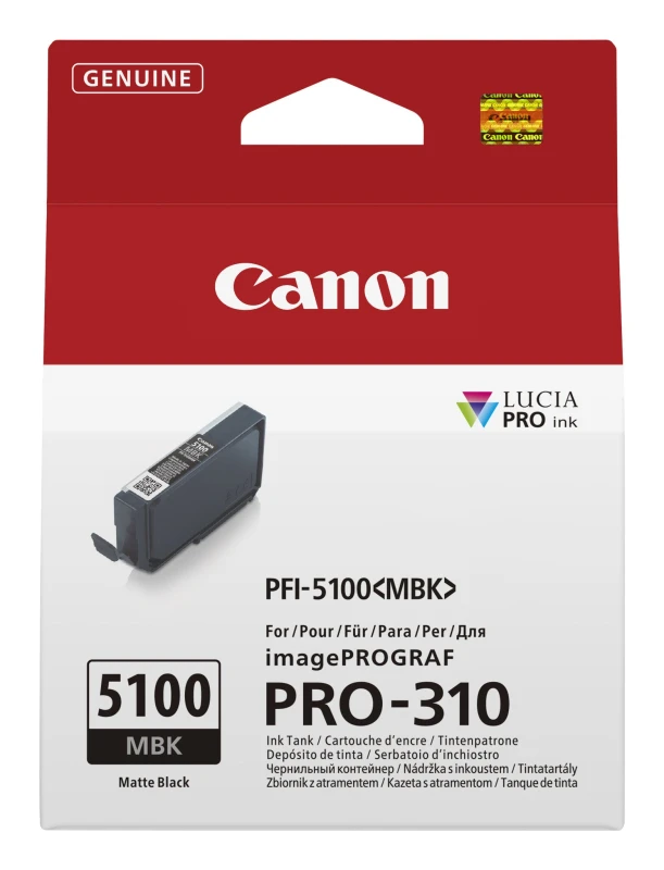 Image of Canon PFI-5100MBK Matte Black Ink Cartridge - 6951C001 (Original)