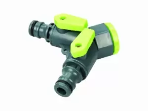 Image of Silverline 444072 2-Way Tap Connector 3/4 BSP to 1/2 Male