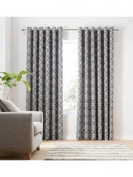 Image of Catherine Lansfield Lattice Eyelet Curtains