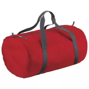 Image of BagBase Packaway Barrel Bag / Duffle Water Resistant Travel Bag (32 Litres) (One Size) (Classic red)