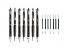 Image of Uniball Signo UMN207 Black Pen and Refill PK7