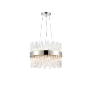 Image of Lysander 10 Light G9, Ceiling Pendant Round, Polished Nickel, Clear