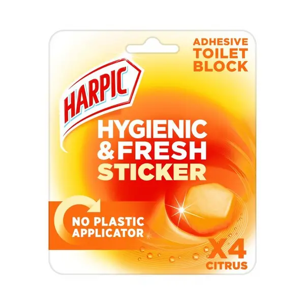 Image of Harpic Hygienic & Fresh Sticker Citrus, 4 per Pack
