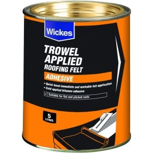 Image of Wickes Trowel On Roofing Felt Adhesive 5L