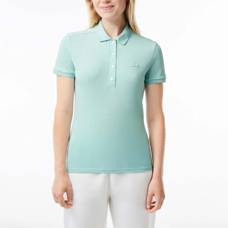 Image of Lacoste L.12.D Slim Fit Stretch Mini Piqu Polo Shirt - Green Green 10