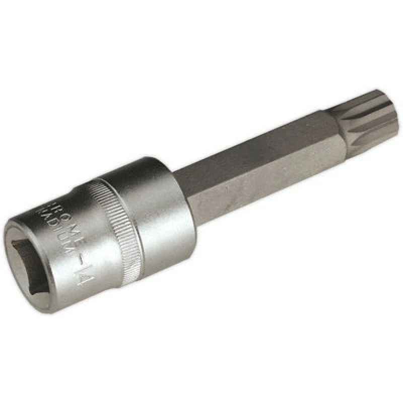 Image of Loops M14 x 100mm Long Spline Socket Bit - 1/2" Square Drive - Cylinder Head Bolt Multi