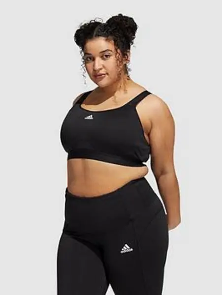 Image of adidas Womens Train Bra - High Support - Plus Size - Black Size 4X, Women Black TQK4F Female 4X