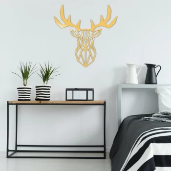 Image of Deer2 Metal Decor - Gold Gold Decorative Metal Wall Accessory